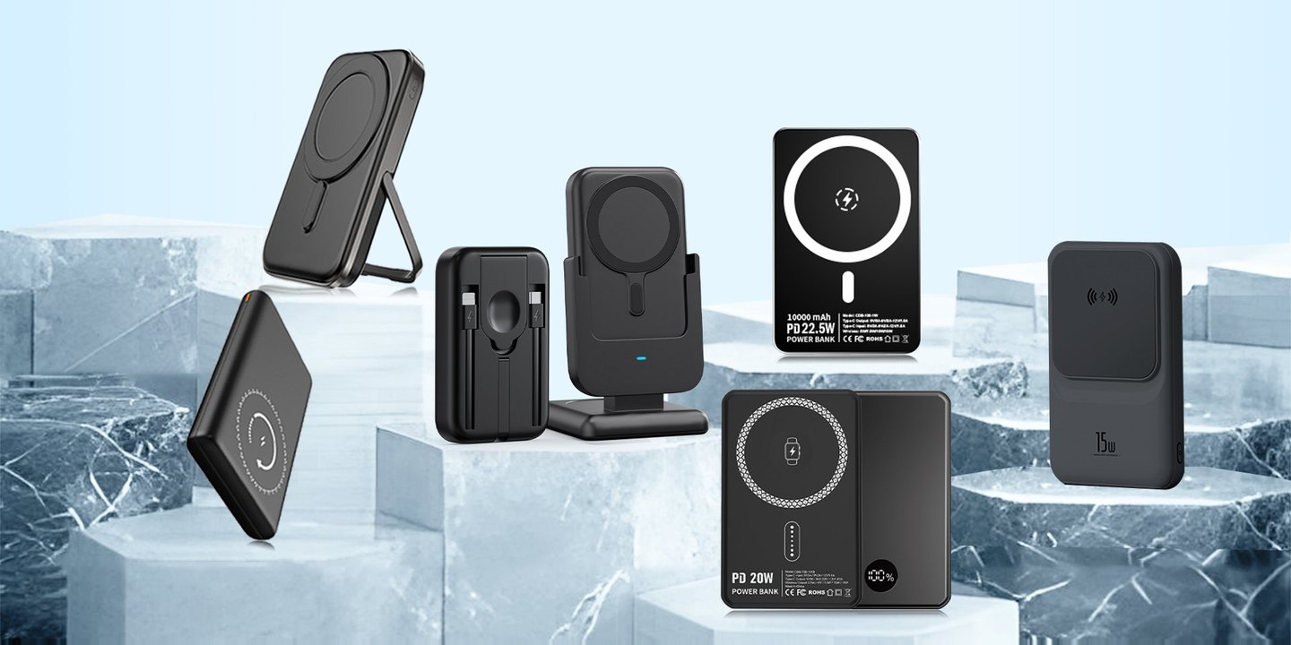 Custom power bank and wireless charger with your logo and packaging